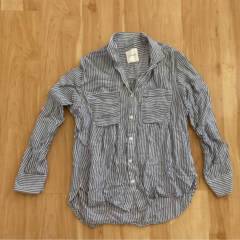Navy and White Striped Shirt - Picture 7 of 7